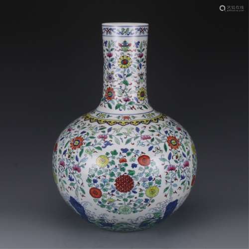 A DOUCAI BOTTLE VASE, YONGZHENG MARK