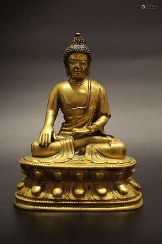 A GILT-BRONZE FIGURE OF VAJRASANA