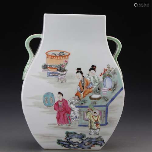A FAMILLE ROSE FACETED VASE, YONGZHENG MARK