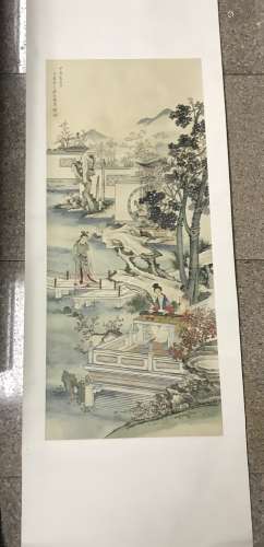 AN CHINESE SCROLL PAINTING OF LANDSCAPE