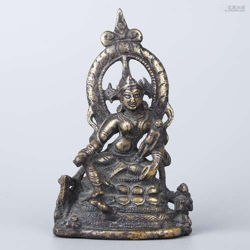 A GITL-BRONZE FIGURE OF BUDDHA