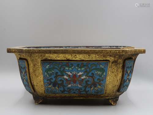 A CLOSIONNE ENAMEL JARDINERE