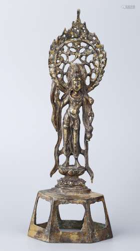 A BRONZE FIGURE OF MAITREYA