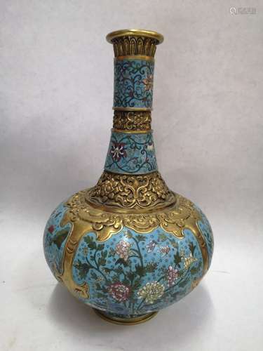 A CLOISONNE ENAMEL VASE