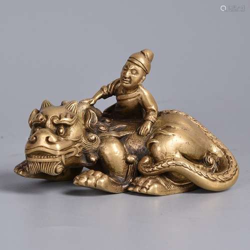 A GILT-BRONZE PAPER WEIGHT