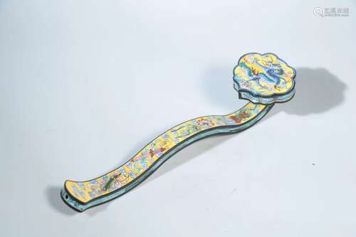 A CLOISONNE ENAMEL RUYI