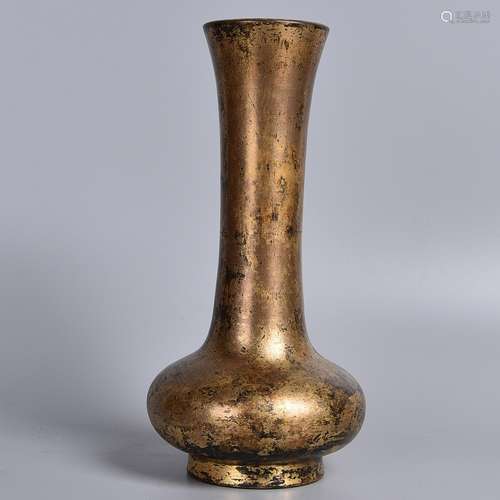 A  GILT-BRONZE VASE