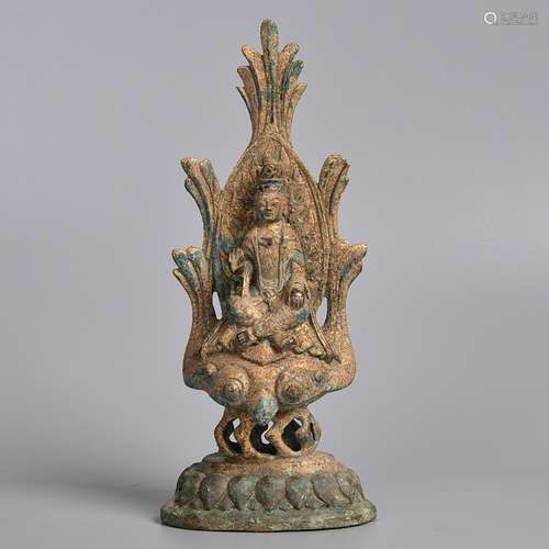 A GILT-BRONZE FIGURE OF AMITABHA