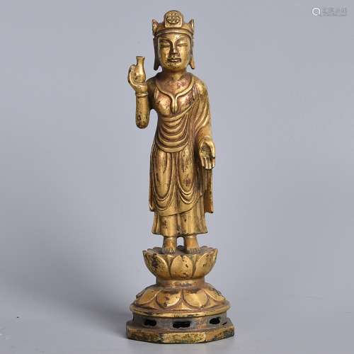 A GILT-BRONZE FIGURE OF BUDDHA