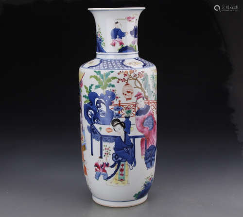 A FAMILLE ROSE MALLET VASE, YONGZHENG MARK