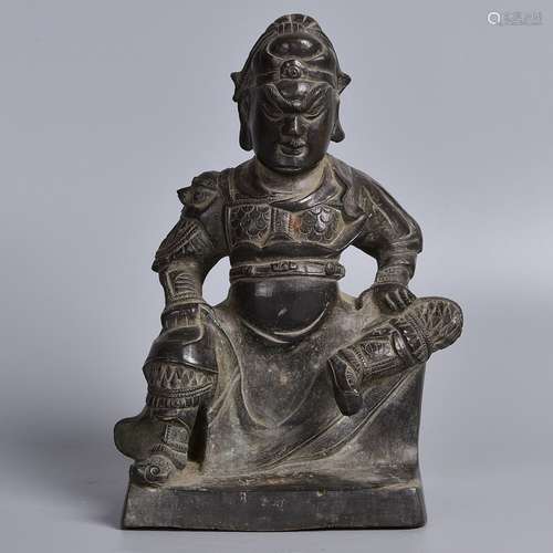 A BRONZE FIGURE OF GUANGONG