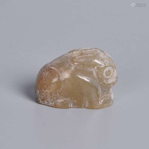 A JADE CARVING OF RABBIT