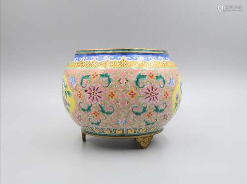 A CLOISONNE ENAMEL JAR