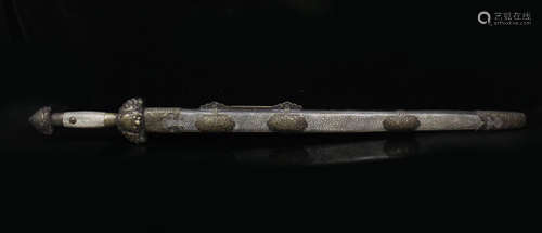 20TH CENTURY, A SWORD WITH SHARKSKIN SCABBARD, THE REPUBLIC OF CHINA