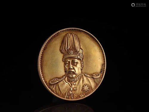 20TH CENTURY, A PURE GOLD COIN, EMPIRE OF CHINA