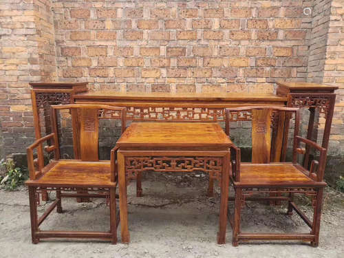 14-16TH CENTURY, A SET OF ZHONGTANG PEAR WOOD FURNITURE, MING DYNASTY