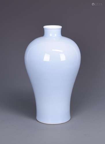 A SEA BLUE-GLAZED MEIPING VASE, QIANLONG MARK, QING DYNASTY