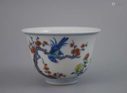 A DOUCAI CUP, YONGZHENG MARK, QING DYNASTY