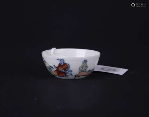 A DOUCAI CUP, QIANLONG MARK, QING DYNASTY