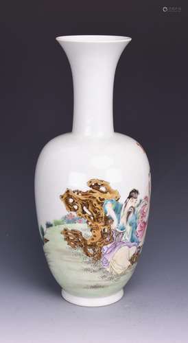 A FAMILLE ROSE 'FIGURES' VASE, YONGZHENG MARK, QING DYNASTY