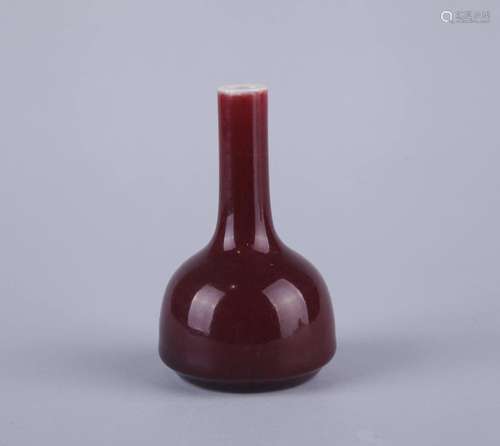 A SMALL COPPER RED-GLAZED VASE, YONGZHENG MARK, QING DYNASTY