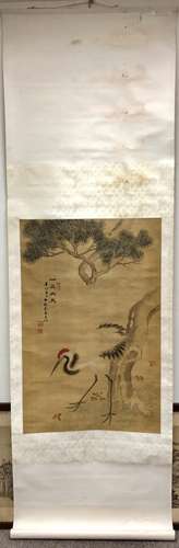 AN INK HAND PAINTING SCROLL; ANONYMOUS (QING DYNASTY)