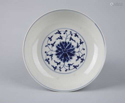 A BLUE AND WHITE DISH, GUANGXU MARK, QING DYNASTY