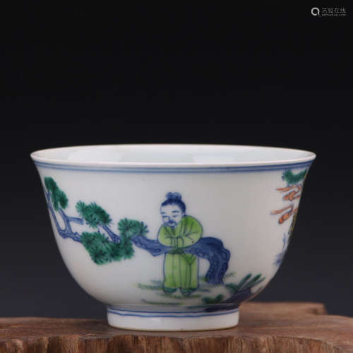 A FAMILLE VERT CUP, KANGXI MARK, QING DYNASTY