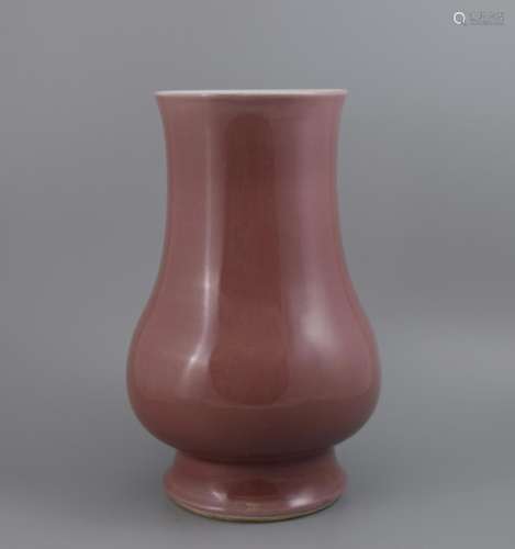 A COPPER-RED-GLAZED BOTTLE VASE, YONGZHENG MARK BUT 19TH CENTURY