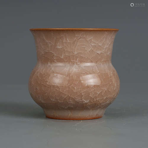 A RARE LONGQUAN YELLOW-GLAZED ZHADOU VASE, SONG DYNASTY