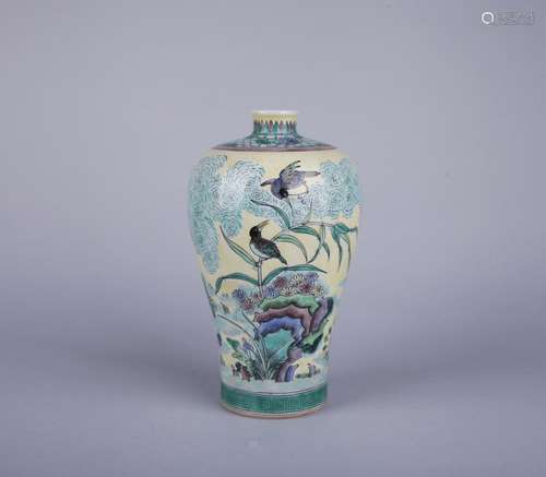 A FAMILLE VERT MEIPING VASE, CHENGHUA MARK BUT KANGXI PERIOD