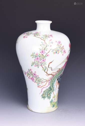 A FAMILLE ROSE MEIPING VASE, YONGZHENG MARK, QING DYNASTY