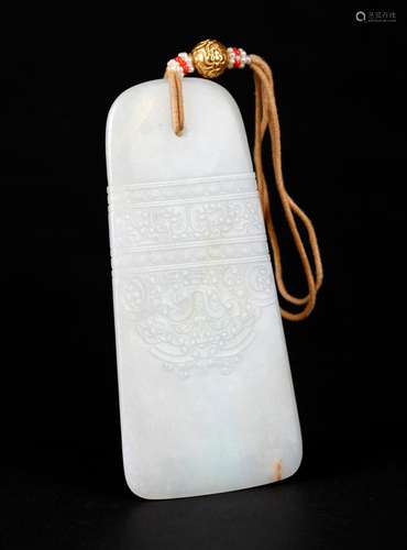 A WHITE JADE AXE ,18TH CENTURY