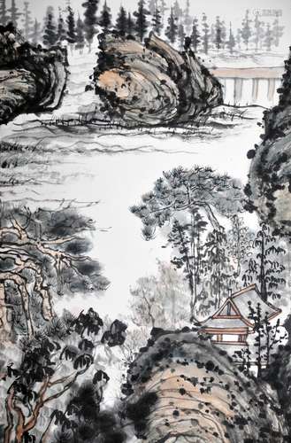 AFETR ZHANG DA QIAN, FIGURE IN LANDSCAPE