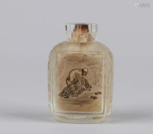 A PAINTED GLASS SNUFF BOTTLE, SIGNED 'YE ZHONG SAN', 19TH CENTURY