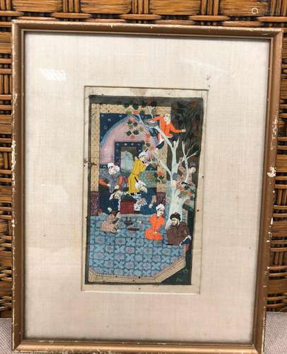 A MINIATURE MUGHAL COURT PAINTING, 19TH CENTURY