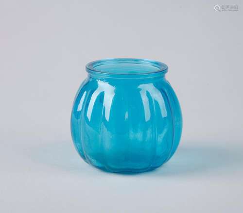 A BLUE PERKING GLASS WATER POT, REPUBLIC PERIOD