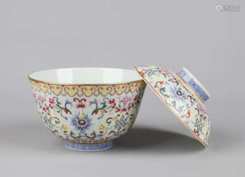 A YANGCAI BOWL AND COVER, GUANGXU MARK, QING DYNASTY