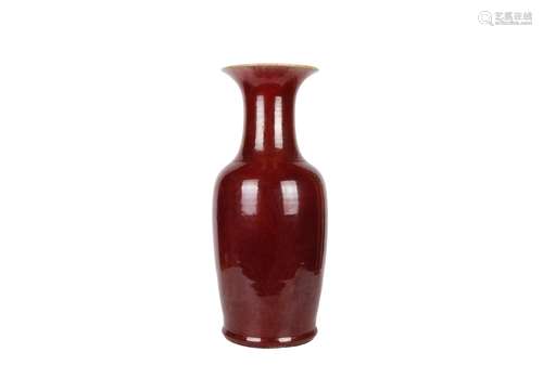 A Chinese Red Glazed Porcelain Vase