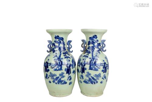 Pair of Chinese Dousing Porcelain Vases