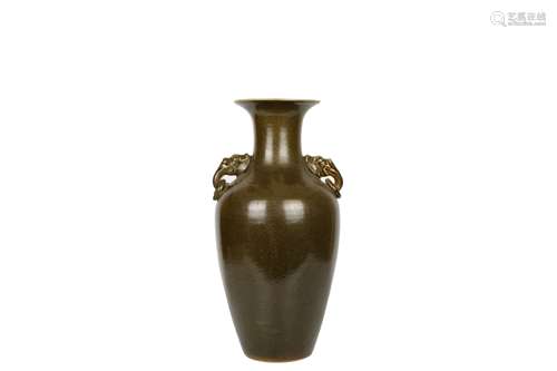 A Chinese Tea Dust Glazed Porcelain Vase