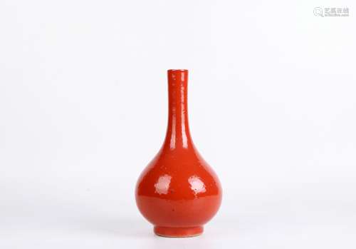 A Chinese Red Glazed Porcelain Vase