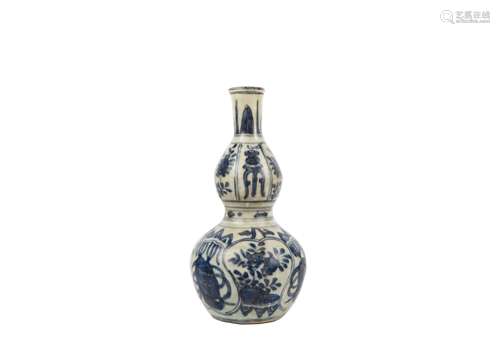 A Chinese Blue and White Double Gourd Porcelain Vase