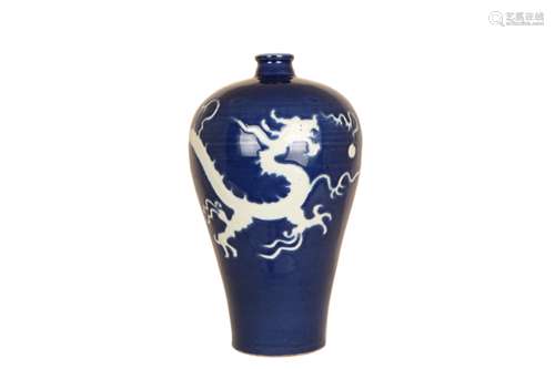 A Chinese Blue Glazed Porcelain Vase