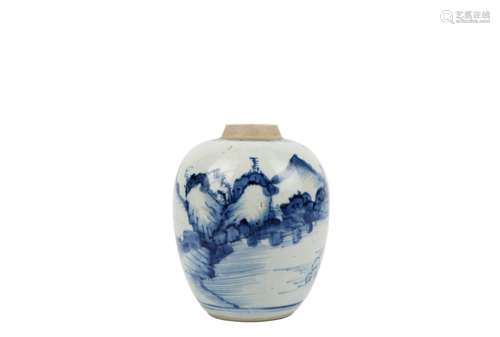 A Chinese Blue and White Porcelain Jar