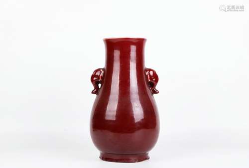 A Chinese Red Glazed Porcelain Vase 