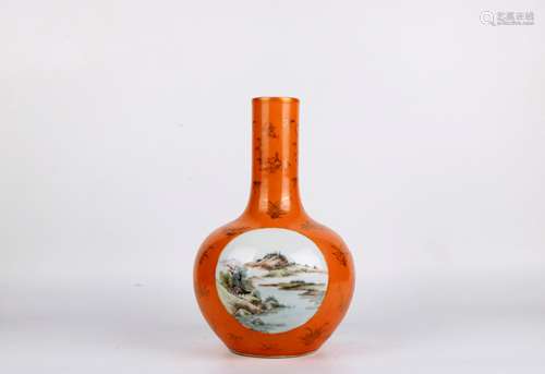 A Chinese Famille-Rose Porcelain Vase