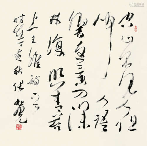 张旭光（b.1955） 2007年作 草书书法 立轴 水墨纸本