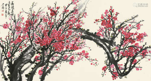 王个簃（1897～1988） 春暖花开 镜片 设色纸本