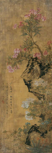 邹一桂（1688～1772） 花卉 立轴 设色绫本